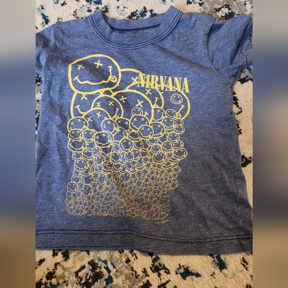 NIRVANA Blue and Yellow Kids Tee